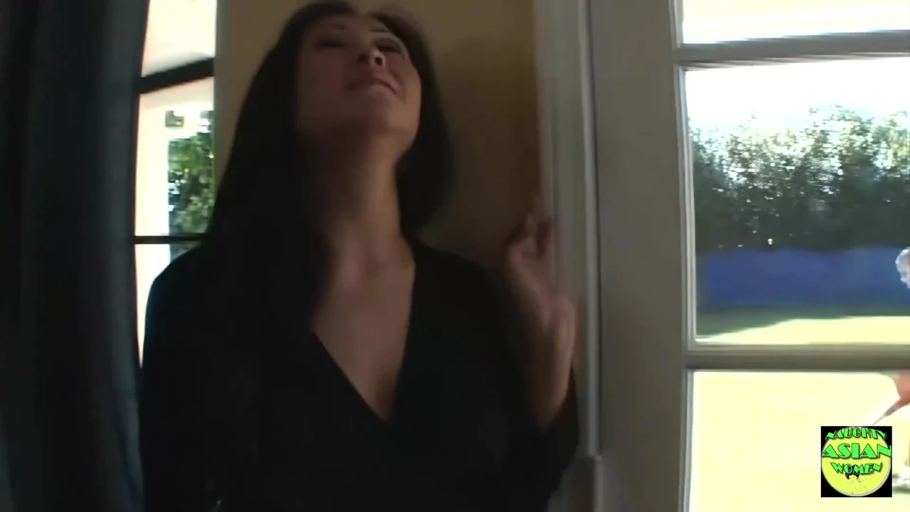 Married Asian Lady Lusts for Her Gardener so She Invites Him for a Sloppy Blowjob
