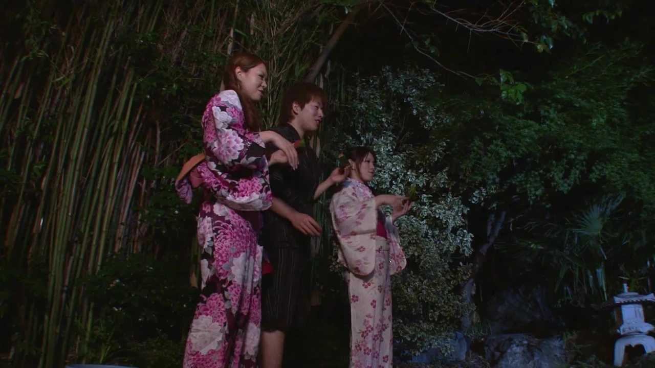 Lucky Japanese dude gets spoiled by 2 young hairy pussies